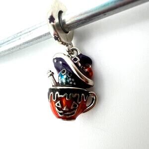 NEW Halloween Pumpkin Tea Cup Ghost Witch Charm for European Bracelet